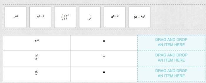 Expressions equation drag complete each