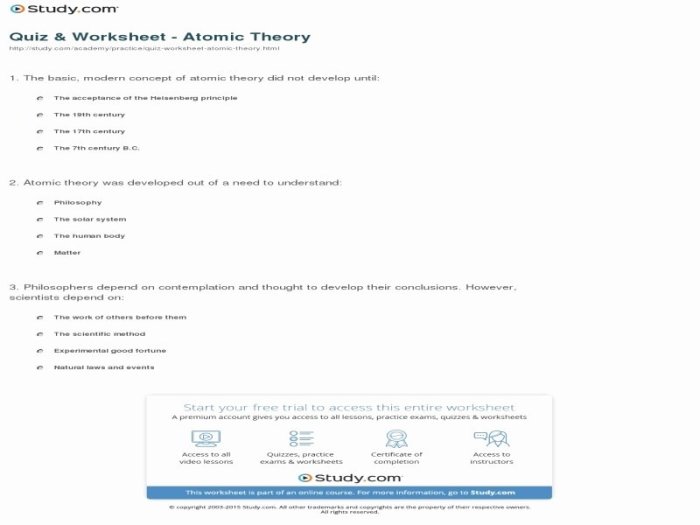 Development of atomic theory worksheet