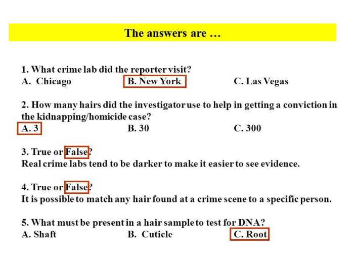 Hair and fiber unit worksheet answers