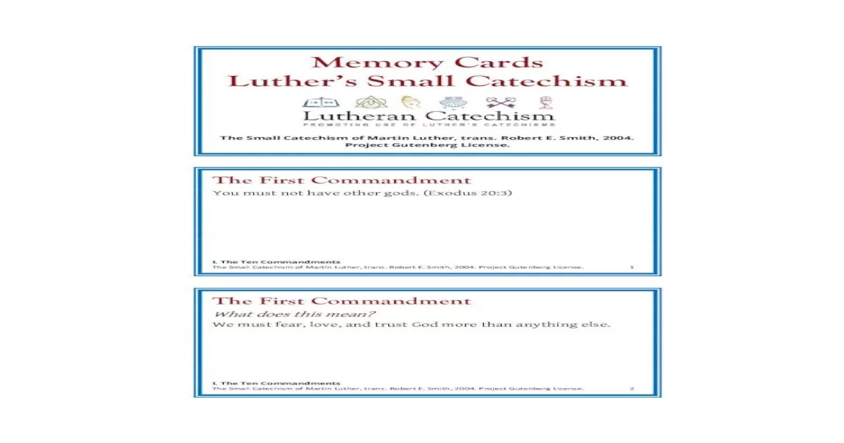 Ten commandments luther's small catechism