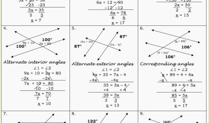 Proving lines parallel answer key